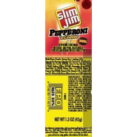 SLIM JIM Slim Jim Pepperoni 'N Cheese Snack Sticks 1.5 oz. Sticks, PK108 2620011420